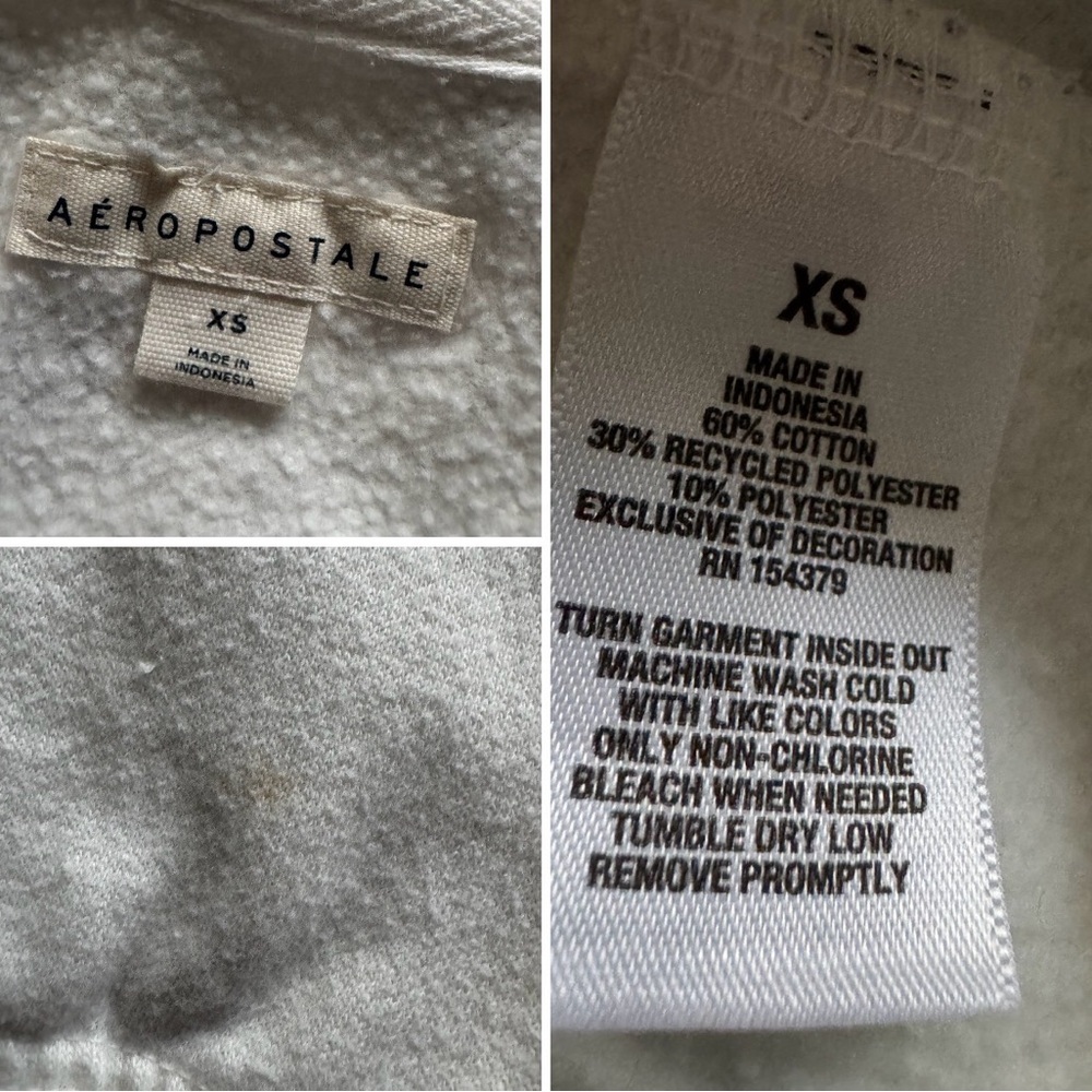 Aeropostale Houston Texas Cowgirl Oversized Notch V Neck Sweatshirt Size XS - Picture 8 of 13
